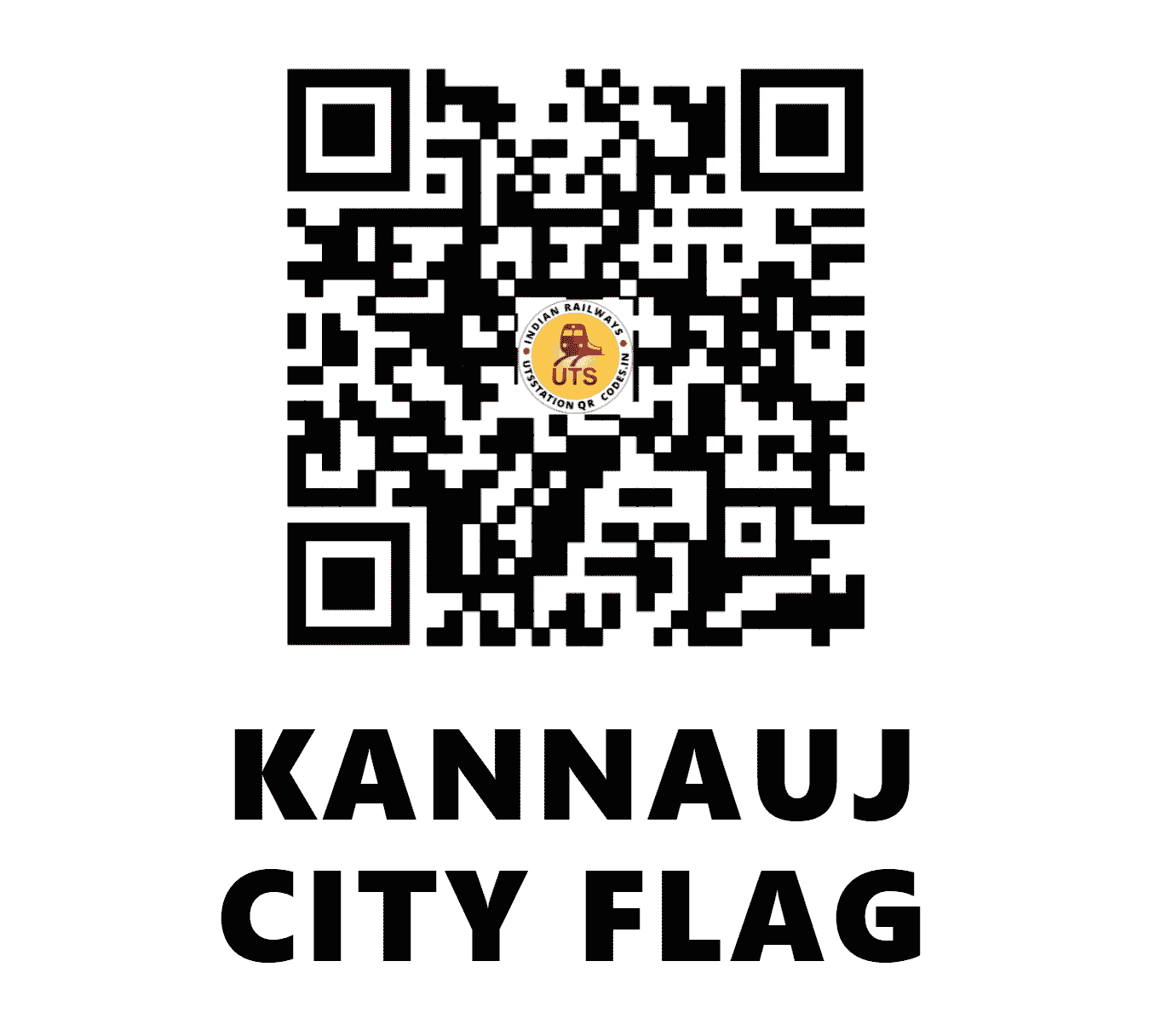 UTS QR Code for KANNAUJ CITY FLAG - KJNC (NE - UTTAR PRADESH)